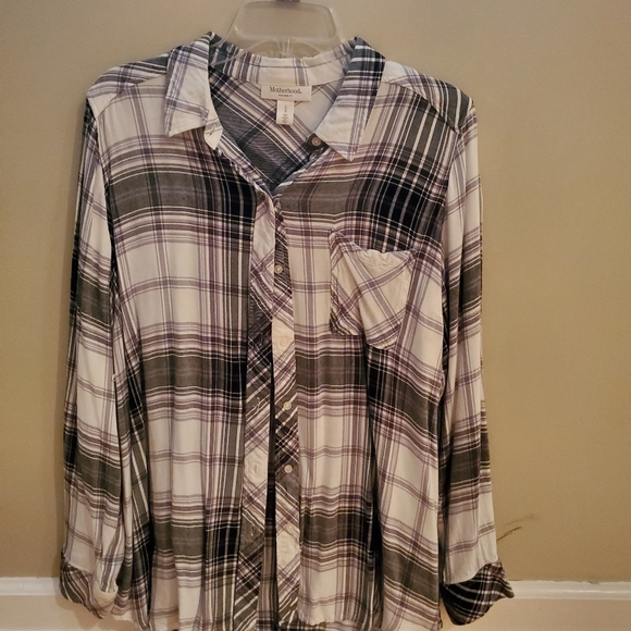 Motherhood Maternity Tops - Motherhood Maternity light flannel, Lg